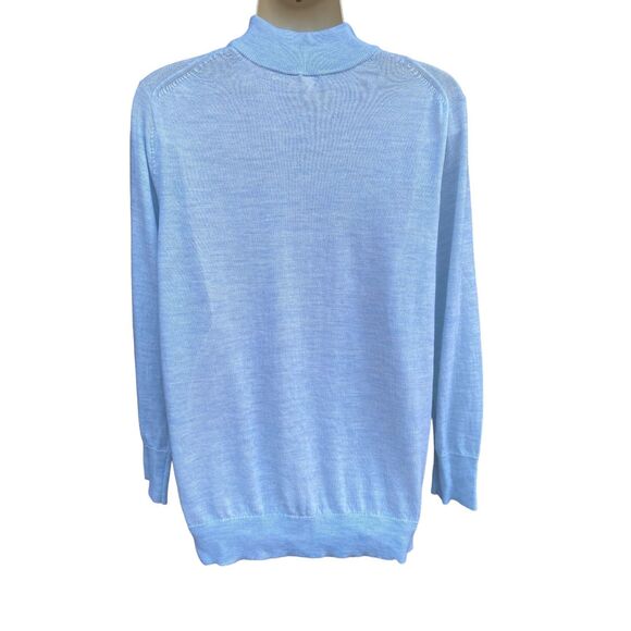 Moth Anthropologie Wool Mock Neck Sweater Pastel Blue Size Large NWT - Picture 3 of 11